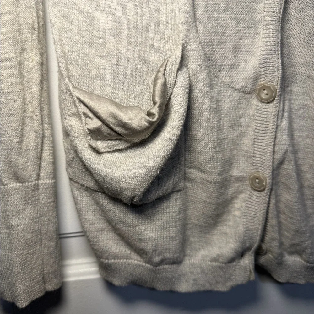Guinevere X Anthropologie Grey Wool & Silk Blend Cardigan Size Small